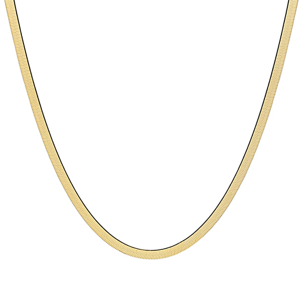 Gold Herringbone Chain Necklace