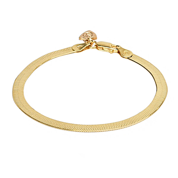 Gold Herringbone Chain Bracelet