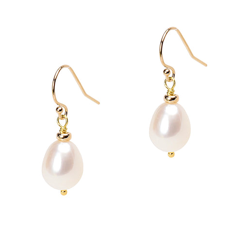 Gold Pearl Droplet Earrings