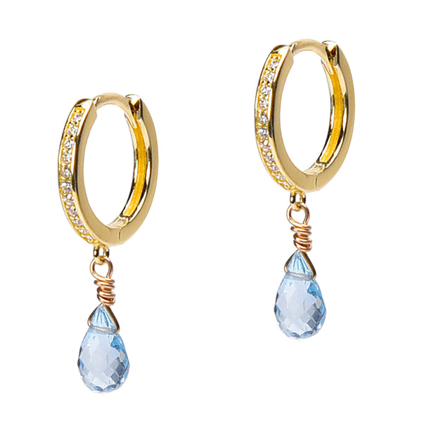 Blue Topaz Monaco Hoops