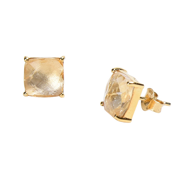 Citrine Cushion Cut Studs