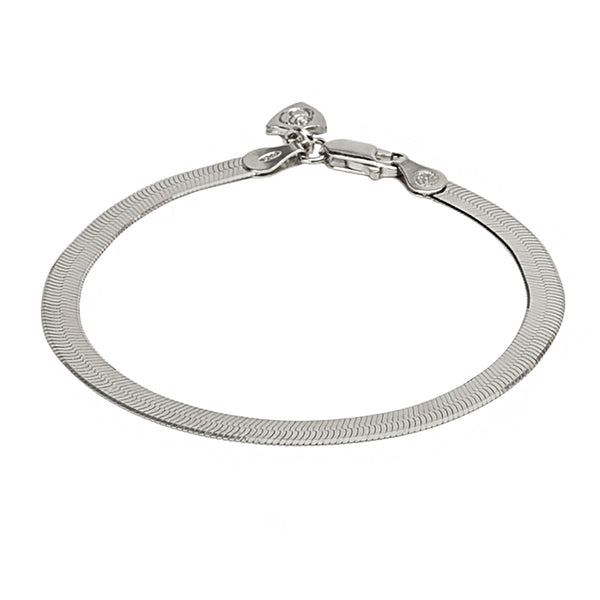 Silver Herringbone Chain Bracelet