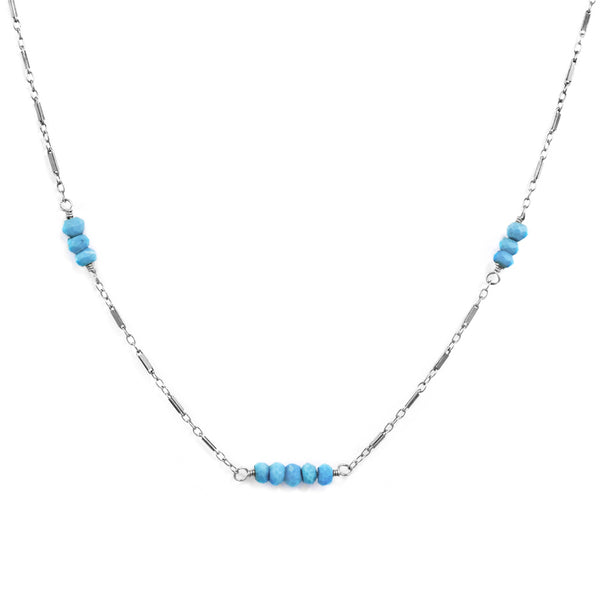 Silver Turquoise Dash Choker