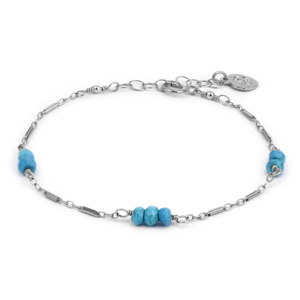 Silver Turquoise Dash Bracelet