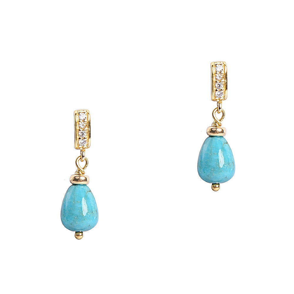 Gold Turquoise Life Earrings