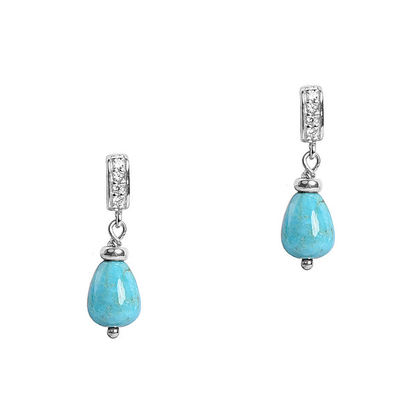 Silver Turquoise Life Earrings