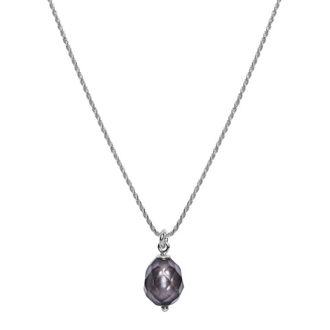 Silver Midnight Pearl Pendant