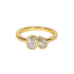 Bague Argent « Toi Et Moi » Avec Perles Et Zirconium – Modèle T52, Occasion, Belle Histoire