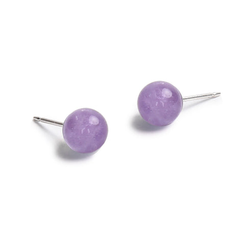 Amethyst Gem Ball Studs