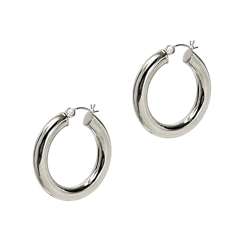Silver Carissa Thick Hoops