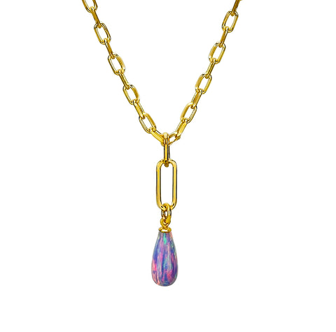 Lavender Opal Teardrop Pendant