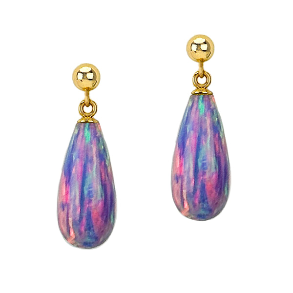 Lavender Opal Teardrop Earrings