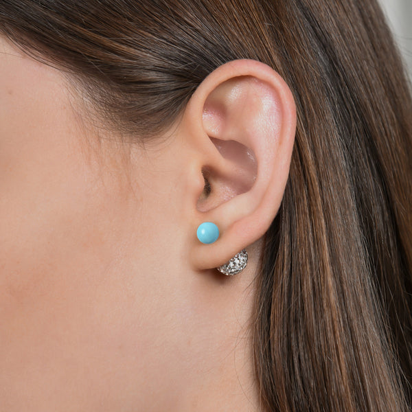 Turquoise Gem Ball Dagen Studs