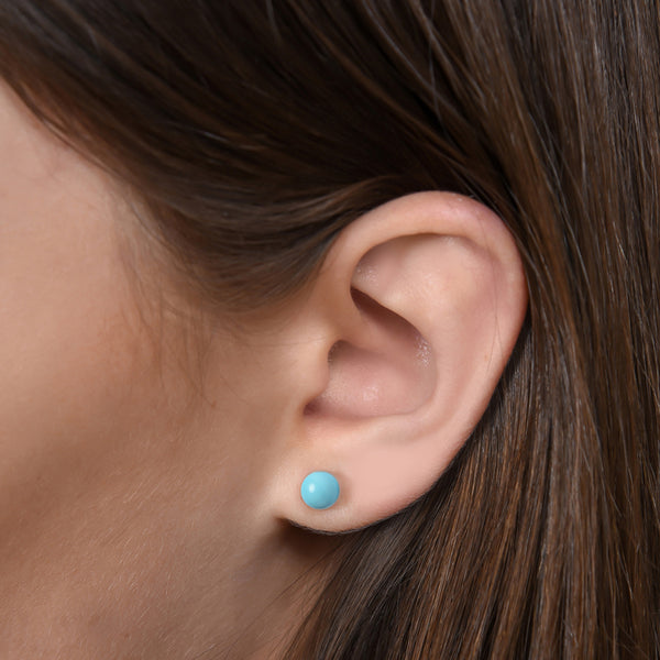 Turquoise Gem Ball Dagen Studs