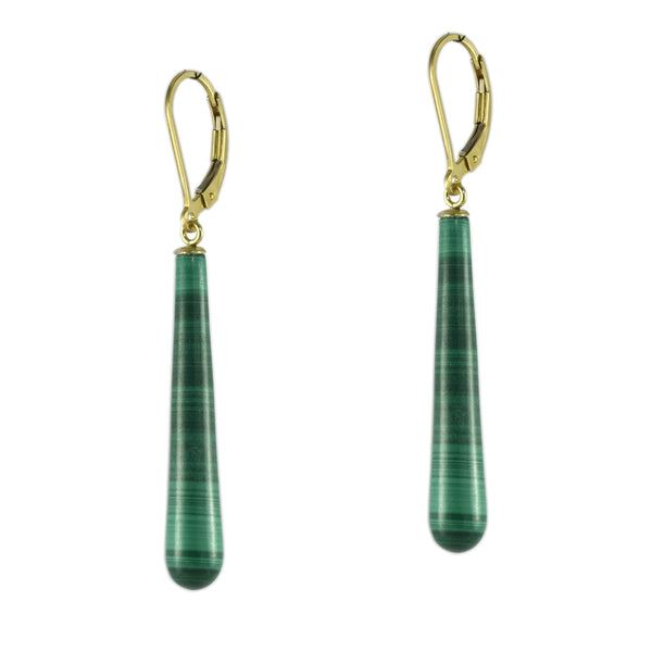 Malachite Baseball Bat Earrings