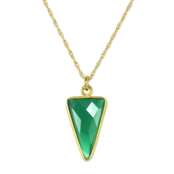 Emerald Agate Arrow Pendant
