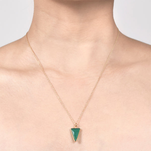 Emerald Agate Arrow Pendant