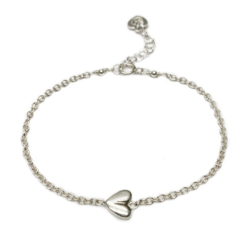 Silver Resting Heart Bracelet