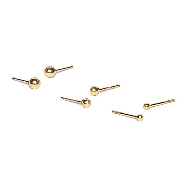 Set of 3 Gold Orbital Studs