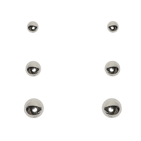 Set of 3 Silver Orbital Studs