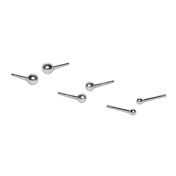 Set of 3 Silver Orbital Studs