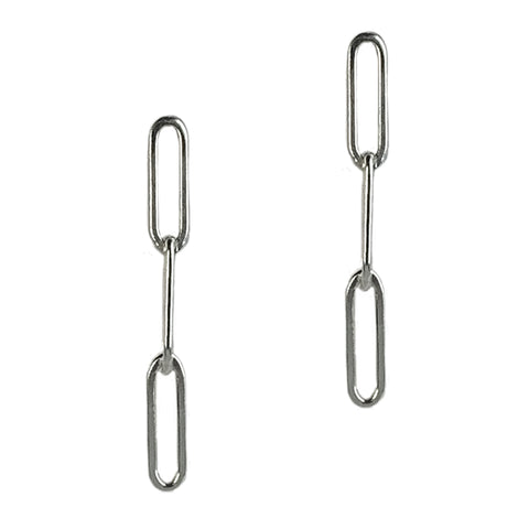 Silver Paper Clip Earrings