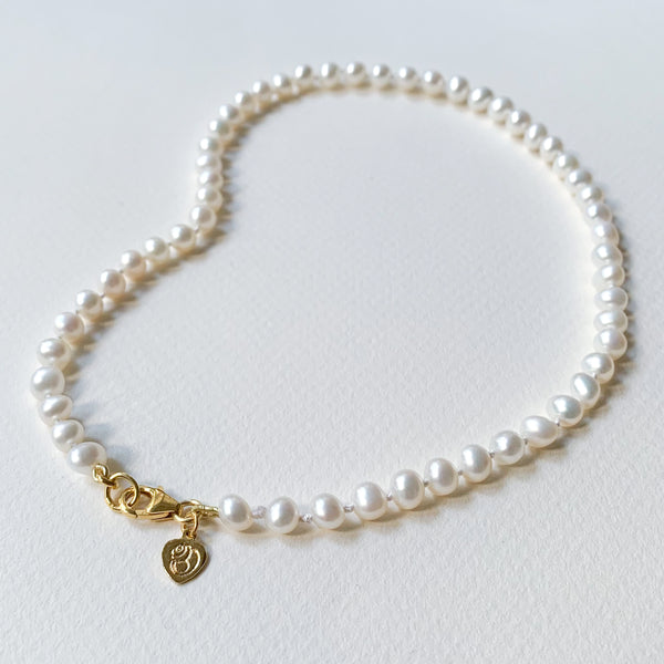 Classic Knotted Pearl Necklace