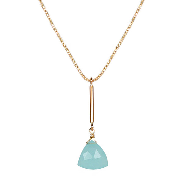 Green Chalcedony Bar Necklace