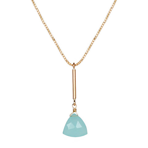 Green Chalcedony Bar Necklace