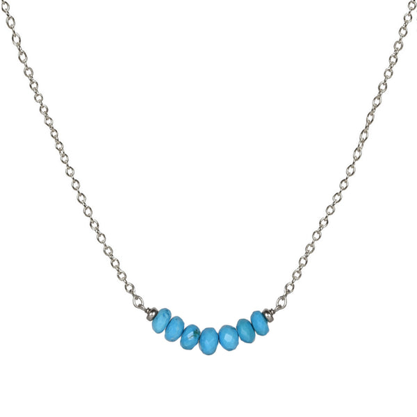 Silver Turquoise Linea Necklace