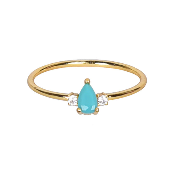 Turquoise Tiny Solitaire Ring