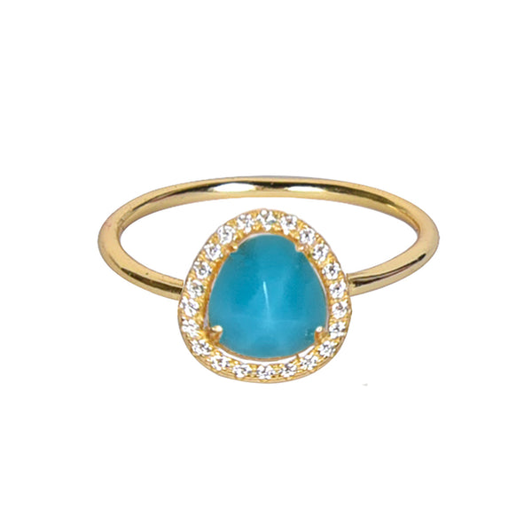 Turquoise Halo Ring