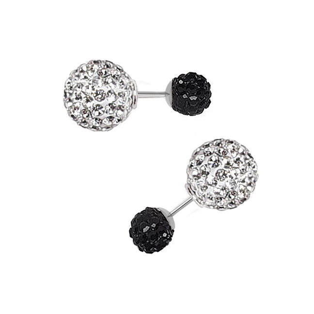 Sterling Silver Ball Reversible Earring Studs Front Back Studs at