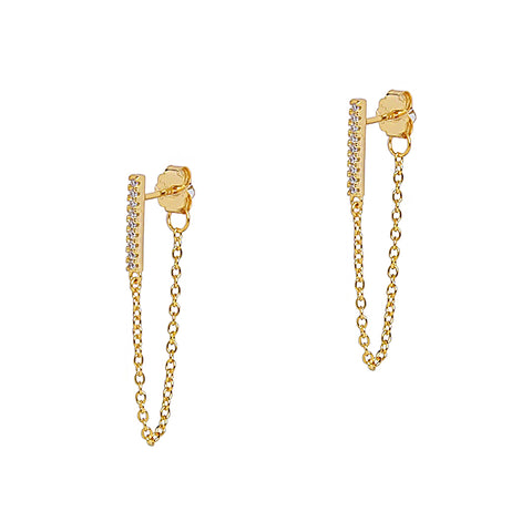 Linea Bar and Chain Earrings