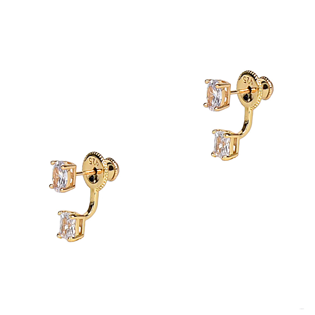Double Jewel Drop Earrings
