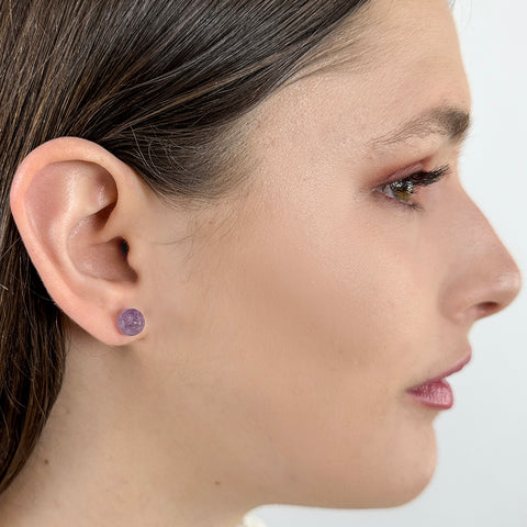 Amethyst Gem Ball Studs