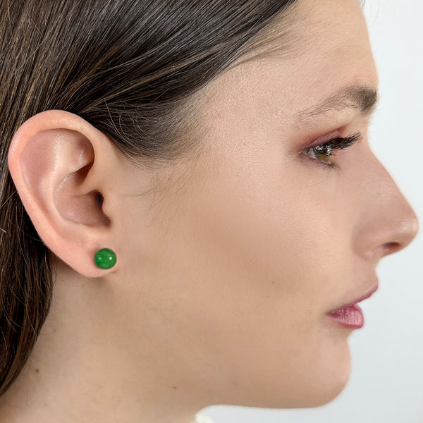 Jade Gem Ball Studs