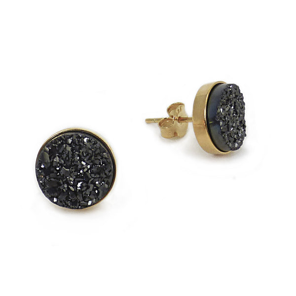Gold and Black Sparkle Studs