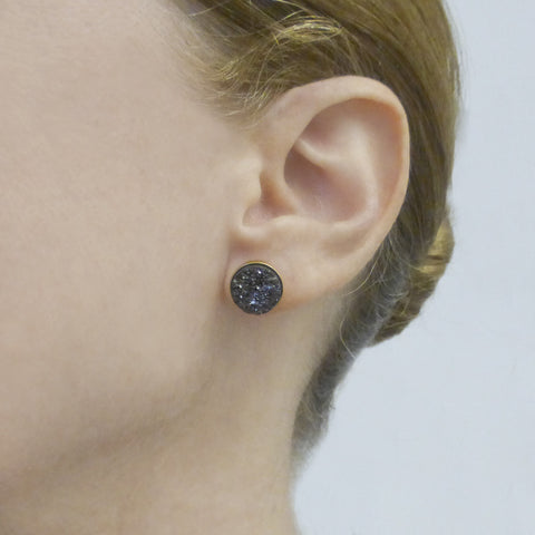 Gold and Black Sparkle Studs