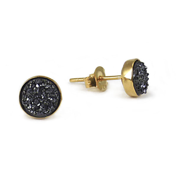 Gold and Black Sparkle Studs