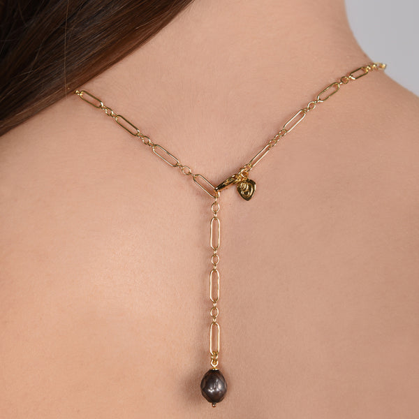Midnight Pearl Lariat
