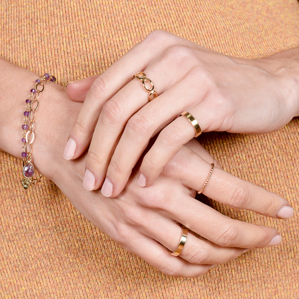 Amethyst Chain Layered Bracelet