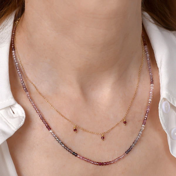 Garnet 3 Drop Necklace