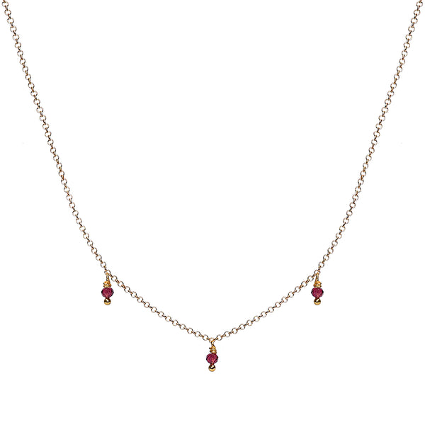 Garnet 3 Drop Necklace