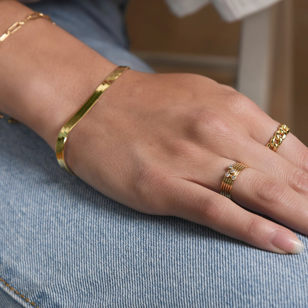 Gold Herringbone Chain Bracelet