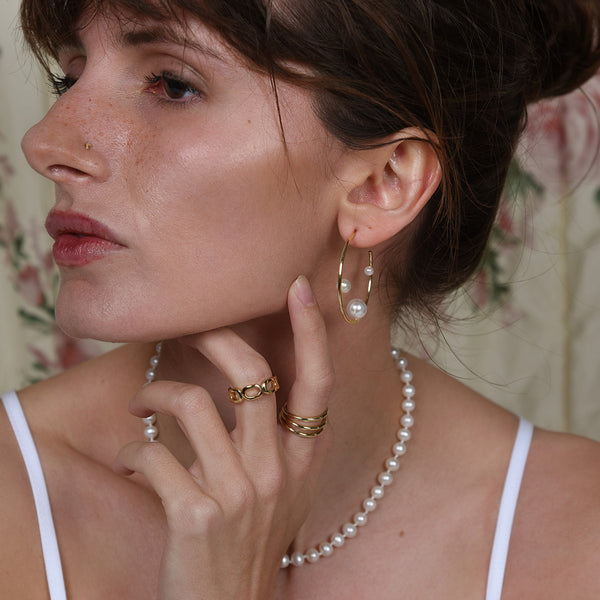 Pearl Galaxy Hoops