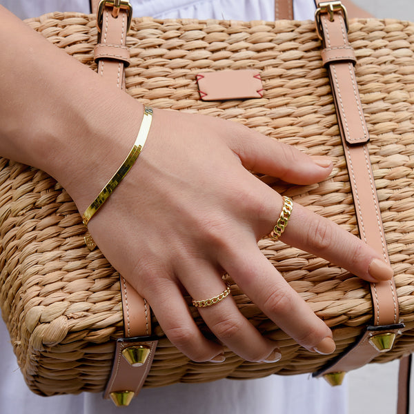 Gold Herringbone Chain Bracelet