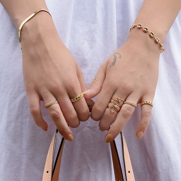 Gold Herringbone Chain Bracelet