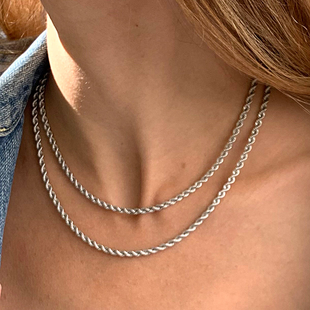Back Rope Chain Silver Silver Rope Chain
