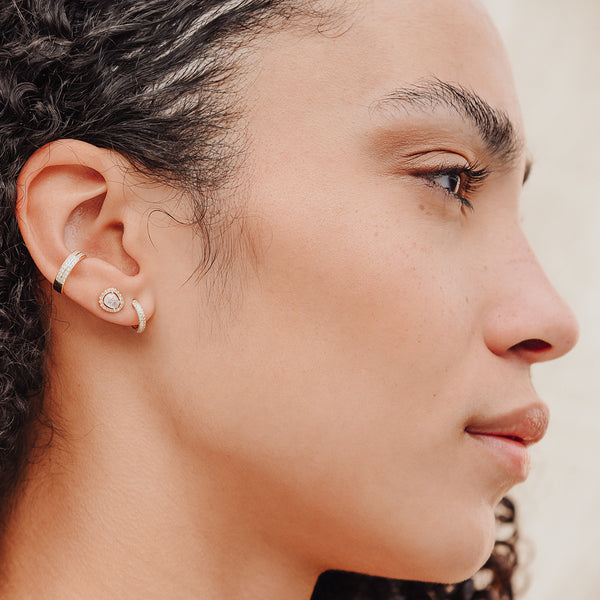 Rock Crystal Halo Earrings